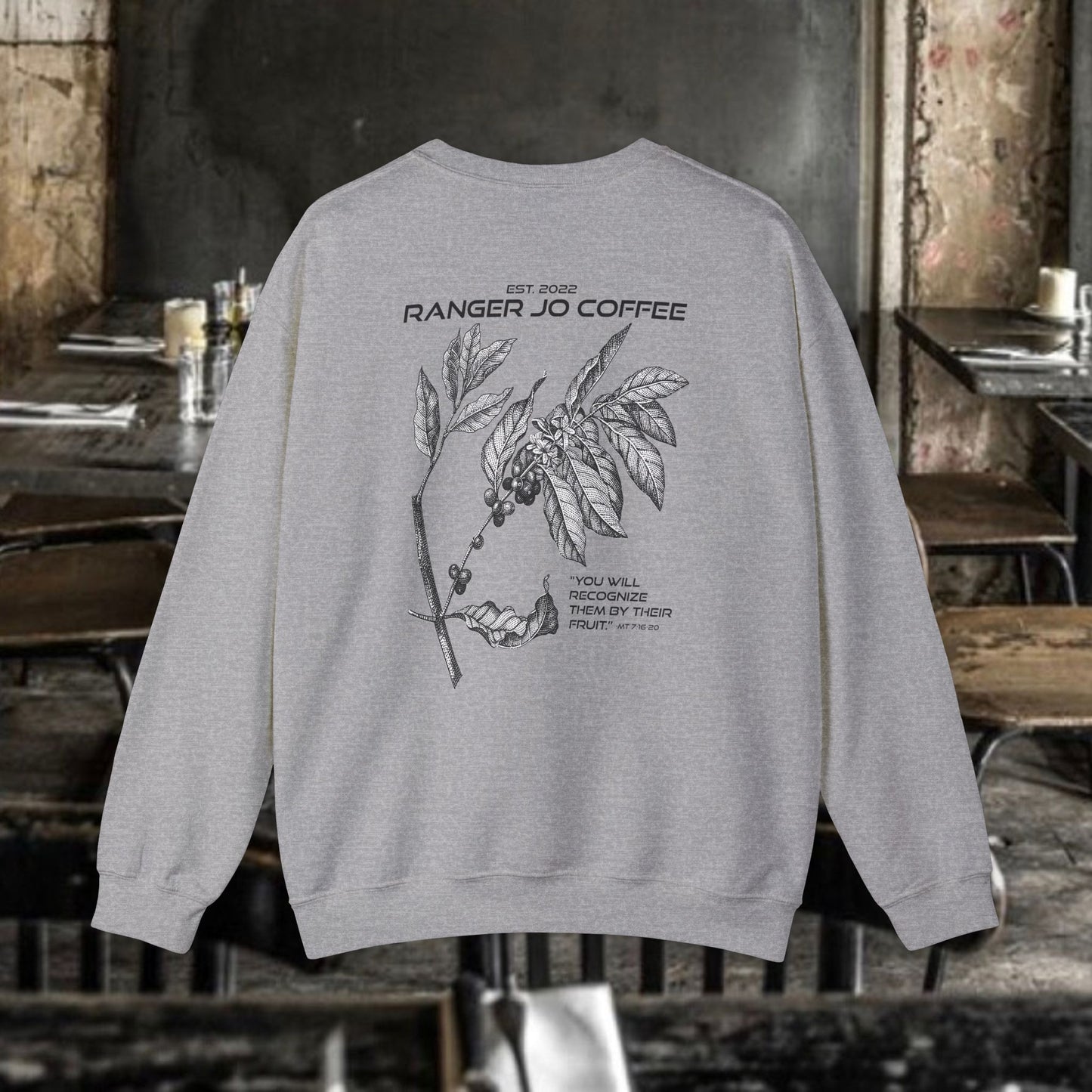 Ranger Jo Coffee Crewneck Sweatshirt | Cozy Unisex Pullover for Coffee Lovers | Perfect Gift for Holidays & Casual Outfits