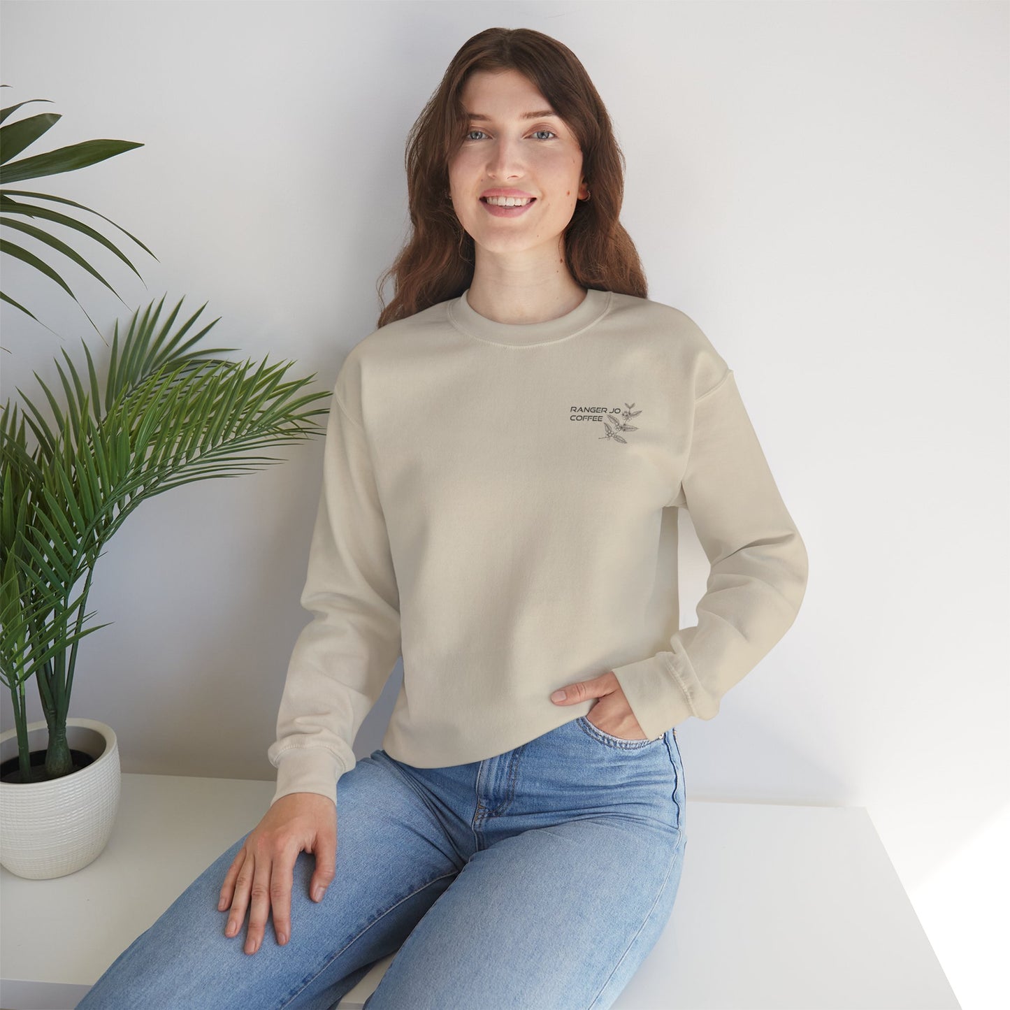 Ranger Jo Coffee Crewneck Sweatshirt | Cozy Unisex Pullover for Coffee Lovers | Perfect Gift for Holidays & Casual Outfits